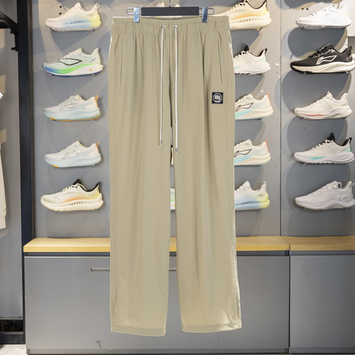 李宁直筒男子冰感舒适宽松卫裤