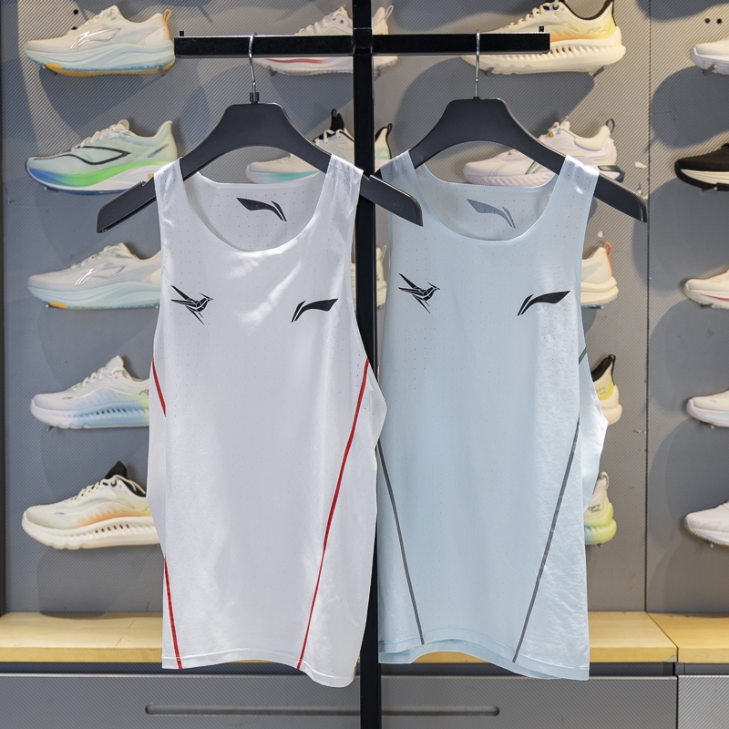 李宁跑步背心男透气速干比赛上衣