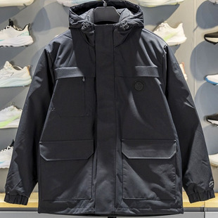 李宁男子短款羽绒服2025冬季防风防泼水保暖宽松运动冬装AYMV295