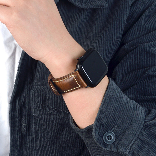 匠心优品适用苹果S8复古牛皮表带