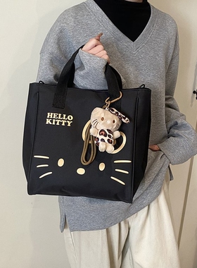 卡通kt猫牛津布女2025新款潮时尚hello kitty手提袋大学生托特包