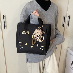 卡通kt猫牛津布女2025新款潮时尚hello kitty手提袋大学生托特包