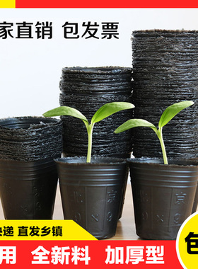 草莓营养钵 西瓜营养杯黑色防老化塑料育苗杯 一次性育苗盆育苗袋