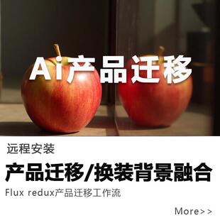 comfyui产品图片融合迁移ai背景替换flux模型redux换装 工作流远程