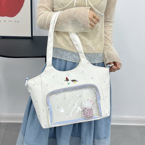 沐里沐气新款大容量痛包补习包原创格纹斜挎包学生可爱外出单肩包