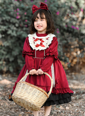 DO.CAT儿童连衣裙原创正版红色洛丽塔女童小女孩生日洋气公主裙子