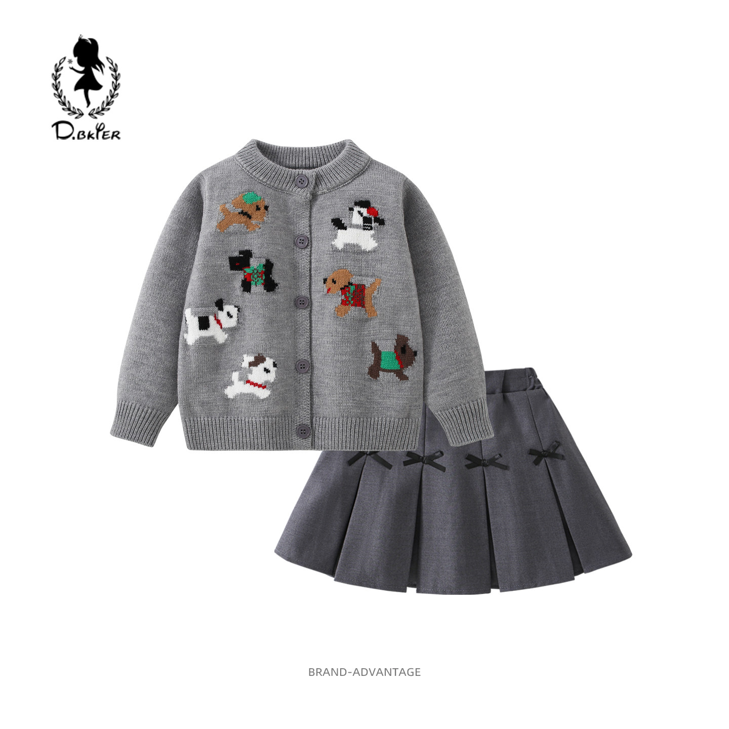 DO.CAT女童套装开衫毛衣儿童jk