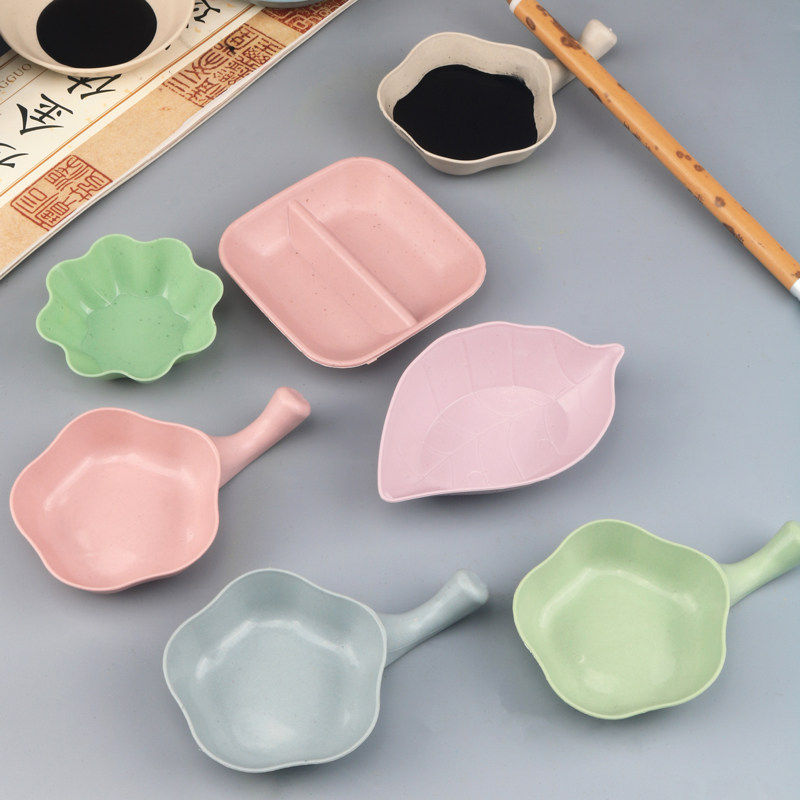 光祖塑料墨碟蝶小笔搁墨池书法碟