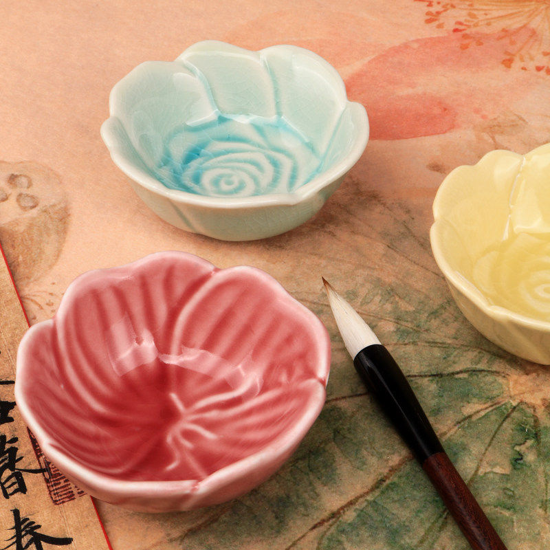 光祖花型墨碟书法专用墨碟毛笔蝶