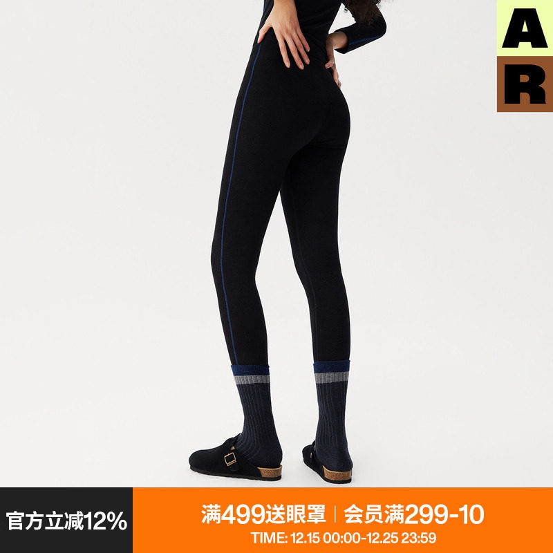 AR黑色加绒保暖打底裤秋冬抗静电高腰秋裤显瘦健身瑜伽裤女可外穿