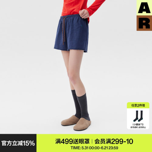 AR「softnotes」竹节棉运动短裤可外穿纯棉家居裤子女款夏休闲裤