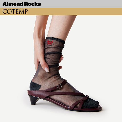 AR x COTEMP联名合作款卡丝袜子女款黑色玻璃丝水晶袜春夏堆堆袜