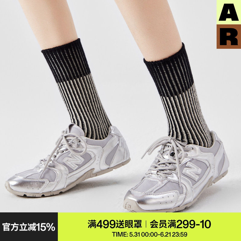 AR袜子女纯棉秋冬款中筒袜保暖加厚撞色显瘦百搭休闲长筒袜春秋季