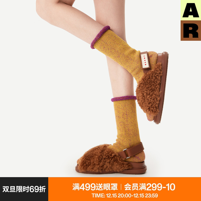 AR毛圈袜子女中筒袜秋冬季加厚保暖地板袜显瘦百搭防寒长筒袜春秋