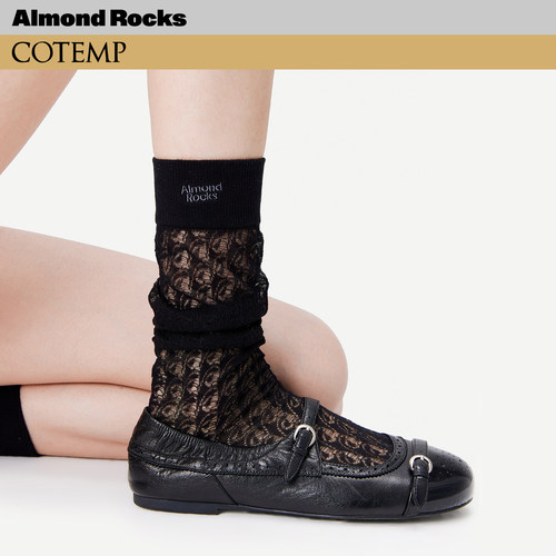 AR x COTEMP联名合作款镂空堆堆袜子女款显瘦小腿袜黑色卡丝袜夏