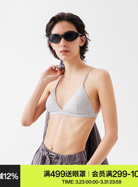 AR轻盈三角小软杯2025新款细肩带纯色比基尼内衣小胸美背薄款女