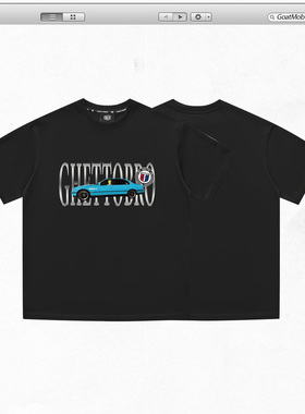 GTB/Ghettobro宝马E38改装车260克重磅纯棉数码印花短袖欧美潮流