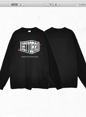 GTB/Ghettobro纹样经典款印花长T美式男女宽松情侣装长袖短袖