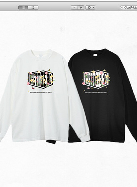 GTB/Ghettobro花卉经典印花长T美式男女宽松运动情侣装长袖短袖