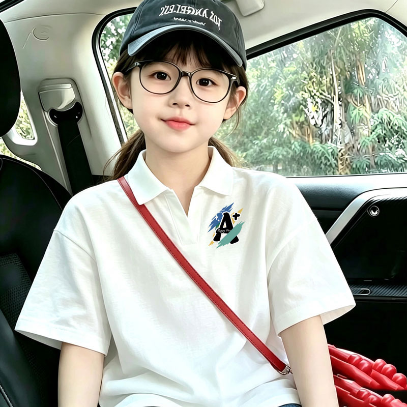 女童夏装2026新款可爱洋气卡通运动短袖中大儿童夏季女孩POLO衫