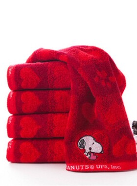 金号大红色喜庆毛巾结婚新婚情侣家用洗脸巾结婚回礼sn1056h-1