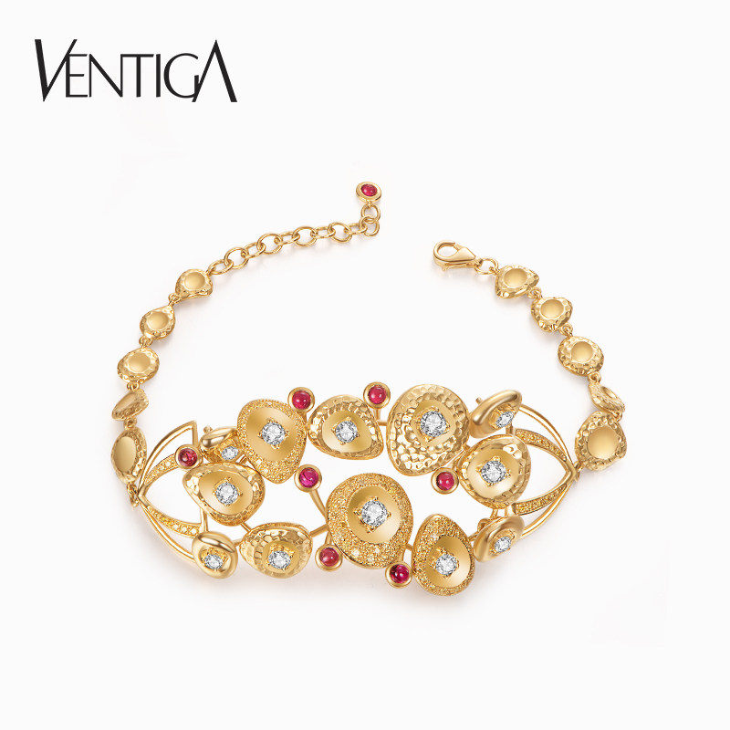 VENTIGA/梵蒂加18k黄金天然钻石手链手镯 时尚百搭红碧玺手饰,珠宝/钻石/翡翠,手饰,淘宝优惠券,粉丝福利购,淘宝优惠卷