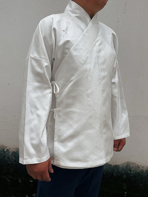 汉服交领中衣上衣男女同穿圆领袍道袍内搭暗纹提花内衬袍春秋现货