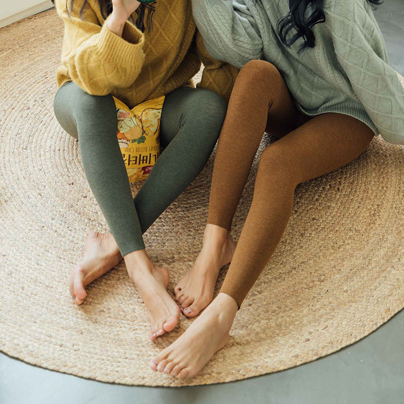 春秋纯棉九分打底裤女高腰灰色竖条纹压力显瘦美腿袜任意剪打底袜