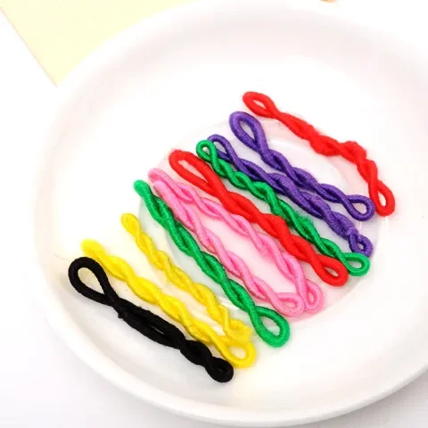 糖果色皮筋扎发的黑色发圈皮筋用虹艳红艳发绳扎头发