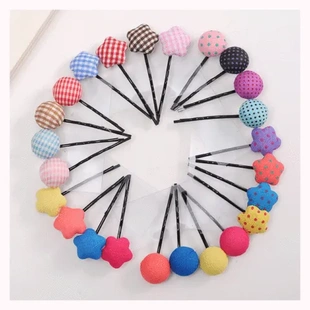 一字夹发卡边夹包布可爱新款 五角星发夹点点头饰可爱3901