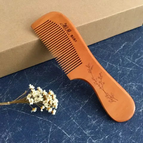 梳子圆齿美发梳按摩木梳防静电密齿梳直销防脱桃木加厚