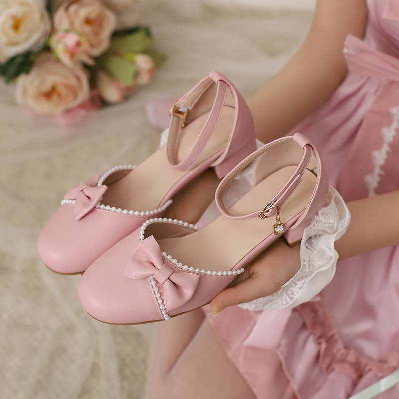 女童凉鞋2026新款儿童高跟鞋洛丽塔公主鞋小学生演出中大童皮鞋