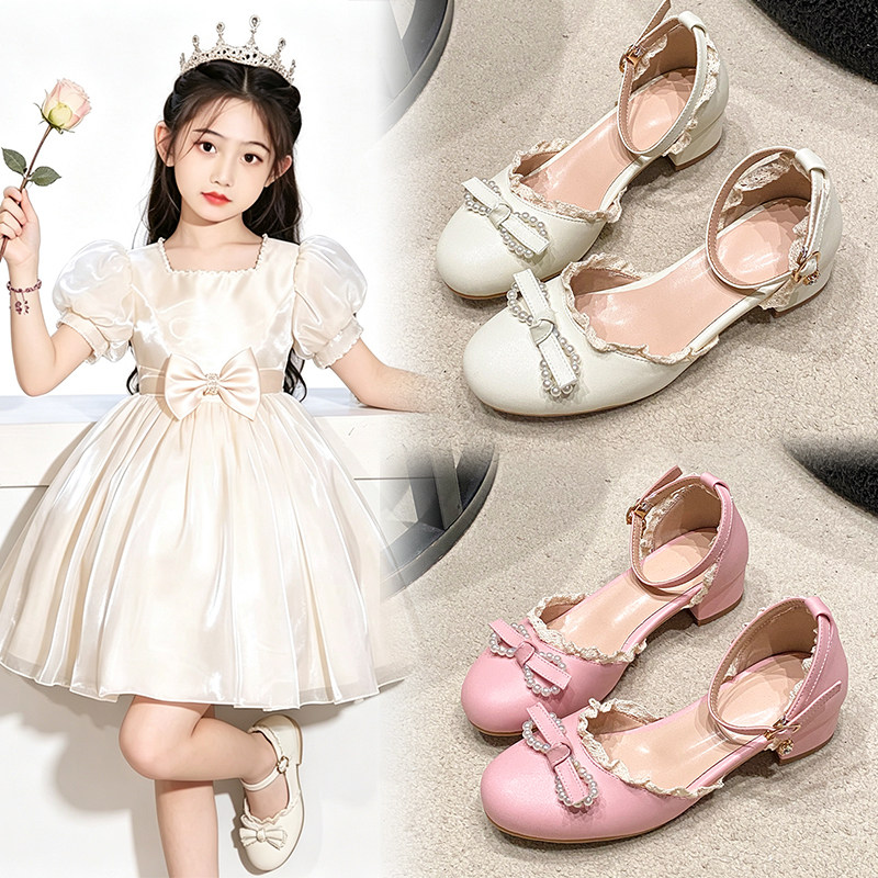女童公主鞋2026新款儿童高跟鞋小女孩玛丽珍黑色演出鞋配礼服鞋子
