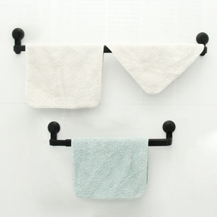 壁挂式毛巾架浴巾架免打孔吸附式创意双层卫生间收纳挂毛巾挂浴巾