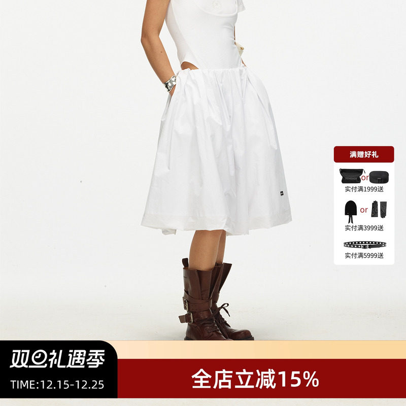 ECHOADE立裁时髦褶皱半身裙