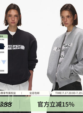ECHOADE宽松版胶带印花棒球服上衣早春精致长袖卫衣拉链夹克外套