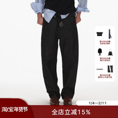 ECHOADE复古净色原牛水洗 牛仔裤 轻微弧锥形版 型中腰设计工装