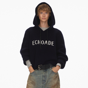 ECHOADE云朵感亲肤 连帽针织毛衣 软糯厚实慵懒羊毛卫衣式