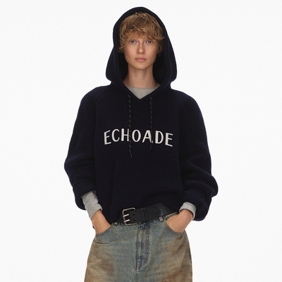 ECHOADE卫衣式连帽针织毛衣
