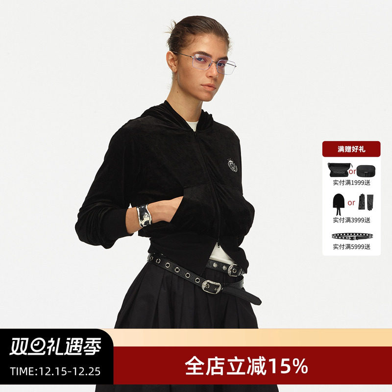 ECHOADE修身双开拉链连帽卫衣