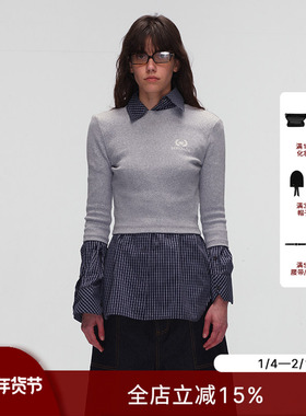 ECHOADE甄选柔软舒适 logo绣花时髦显瘦百搭弹力七分袖T恤打底衫