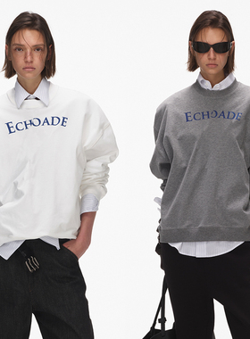 ECHOADE慵懒松弛 宽松落肩版型圆领设计廓形感斑驳印花卫衣