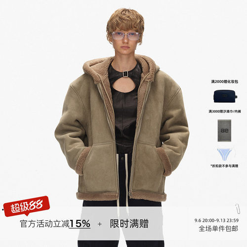 ECHOADE麂皮绒羊羔毛外套