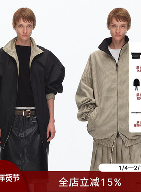 ECHOADE实用主义化繁为简 logo刺绣 两面穿宽松立领运动夹克外套