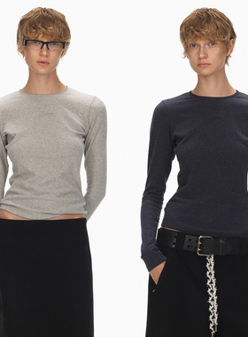 ECHOADE经典之选 保暖绒面花边圆领紧身百搭打底衫