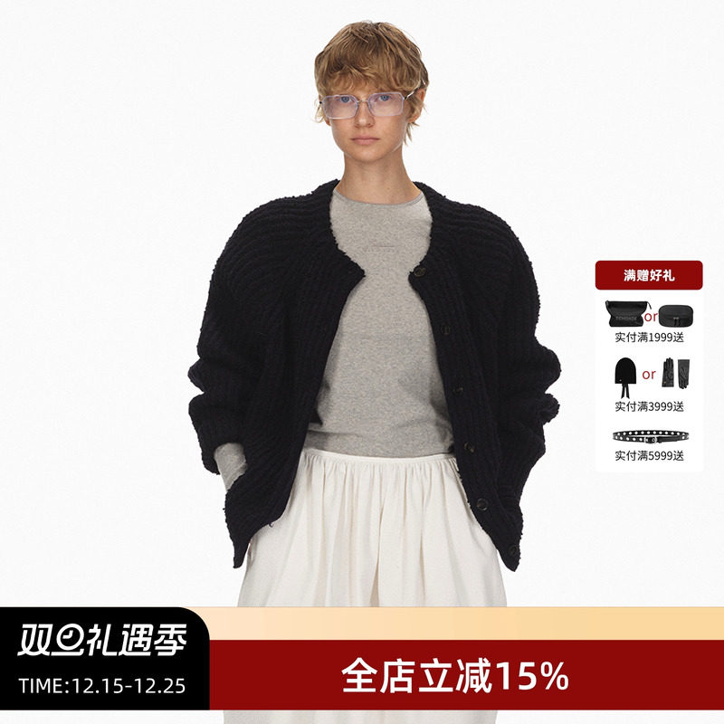 ECHOADE落肩设计羊毛针织开衫