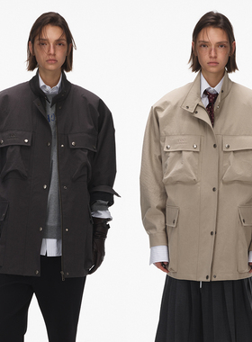 ECHOADE时髦实用主义 小立领硬朗造型感设计多口袋工装夹克外套