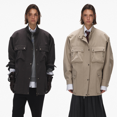 ECHOADE时髦实用主义 小立领硬朗造型感设计多口袋工装夹克外套