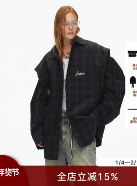 ECHOADE时髦趣味多造型穿法 宽松廓形两件套衬衫棉服