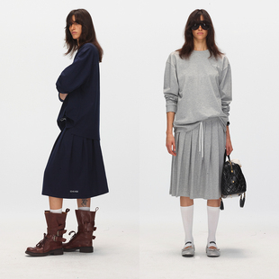 T恤百褶半身裙两件套 时髦松弛宽松休闲长袖 ECHOADE经典 长期主义